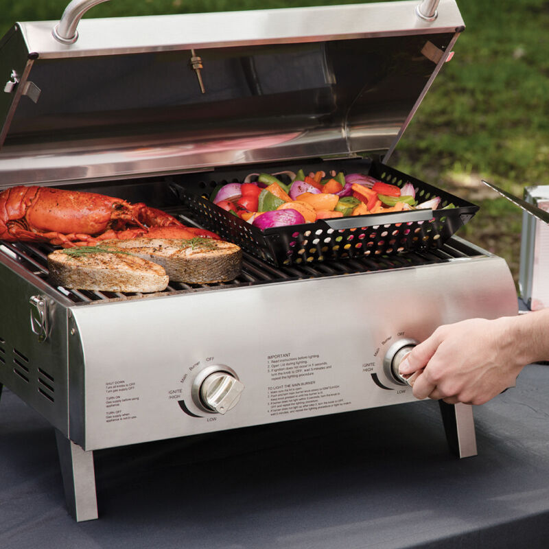 Chef's Style Stainless 2-Burner Gas Tabletop Grill — Set - Image 2