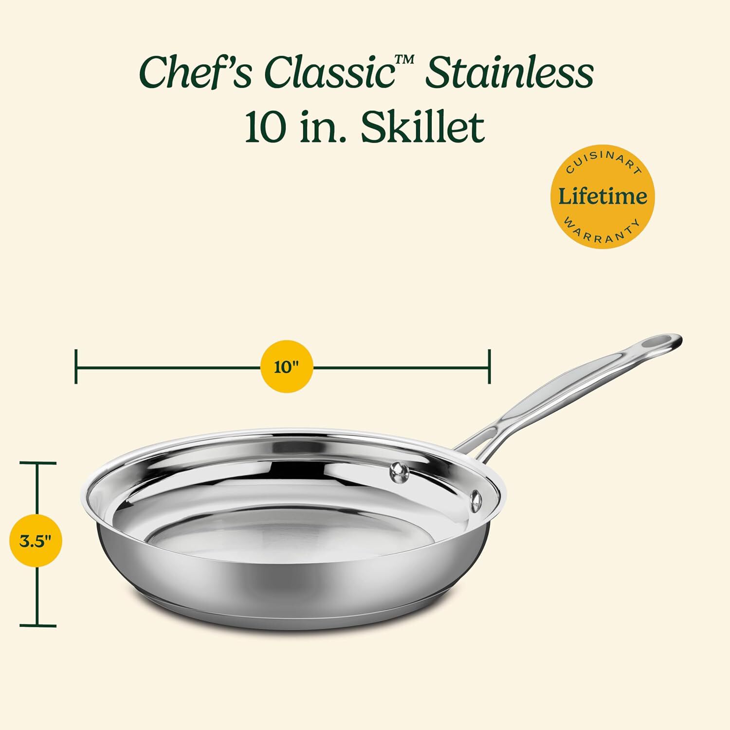 10” (24 cm) Stainless Steel Skillet - Image 4