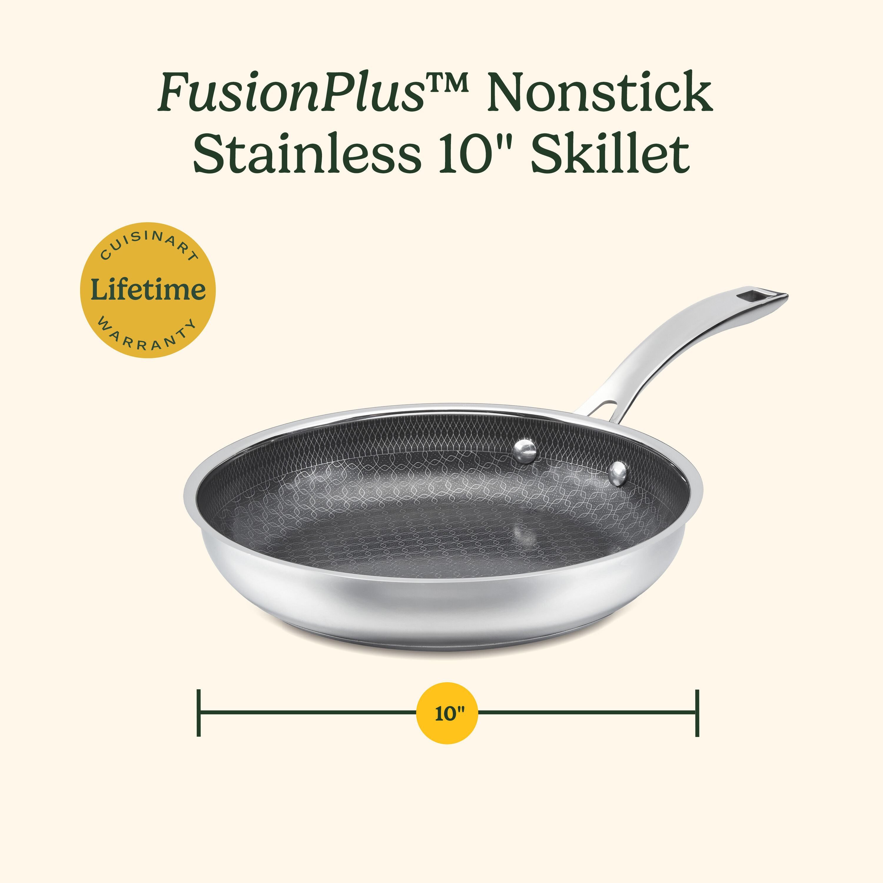 10'' FusionPlus Nonstick Stainless Skillet - Image 9