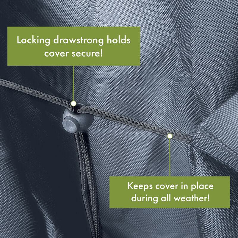 Heavy-Duty Grey BBQ Cover 60" x 24" x 46" — Lock - Image 4