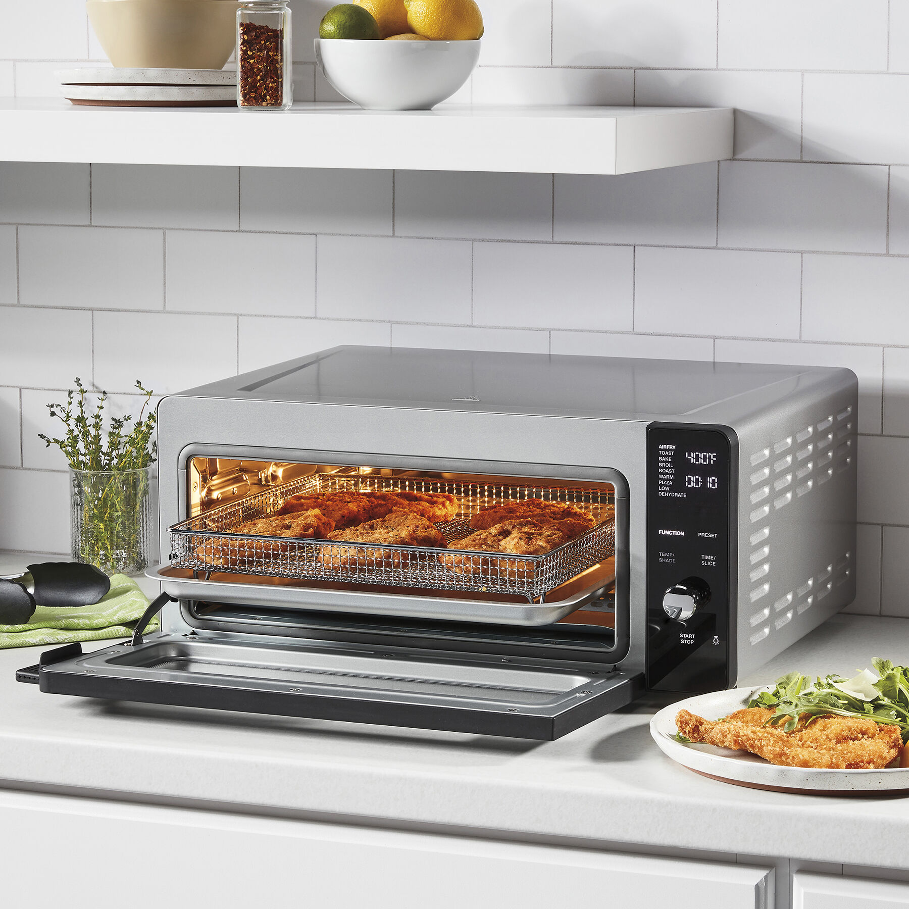14-in-1 Space-Saving Air Fryer Toaster Oven — Pan