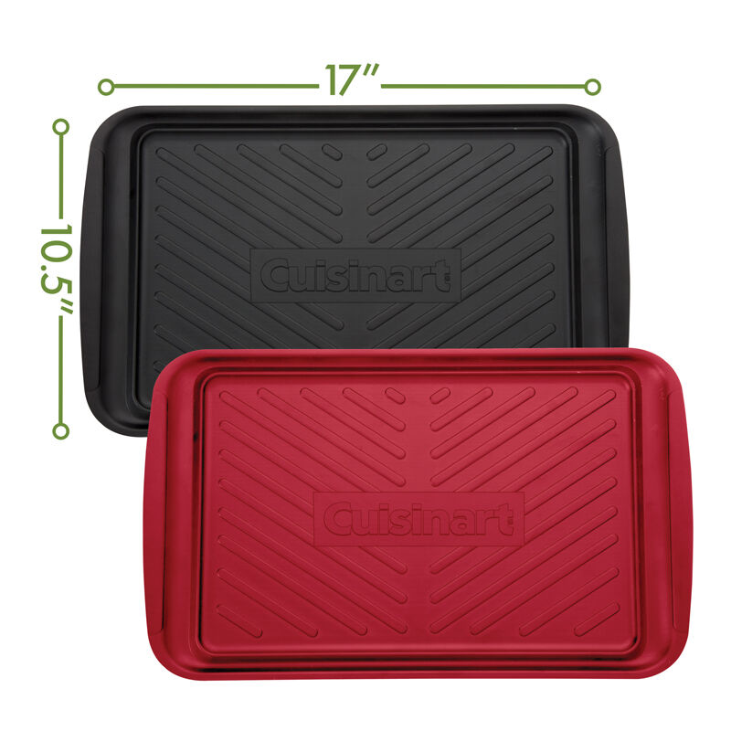 Black & Red) – 2-Pack Grilling Prep & Serve Trays (17" x 10.5" - Image 5