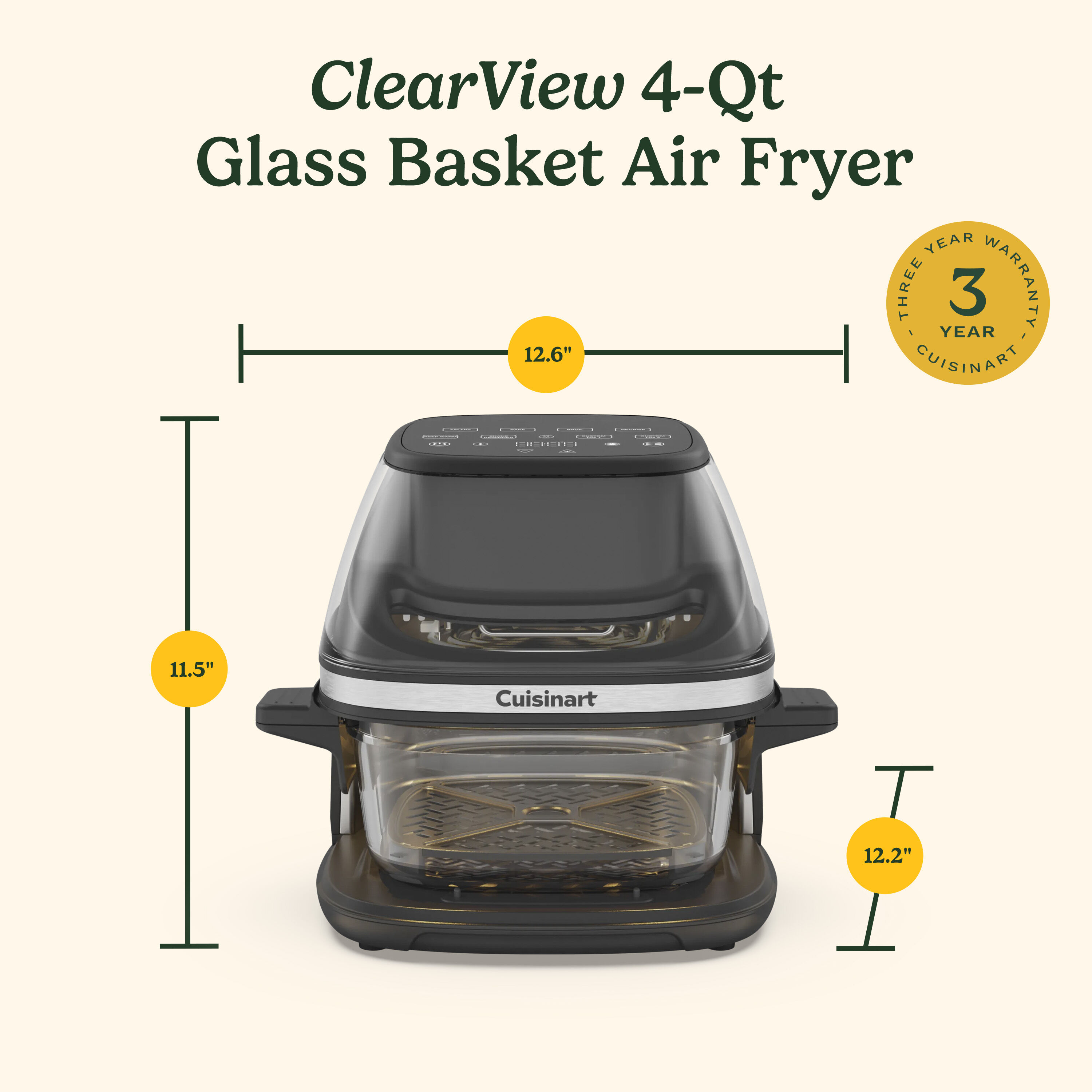 Cuisinart Clear 4-Quart Glass Basket Air Fryer - Image 11