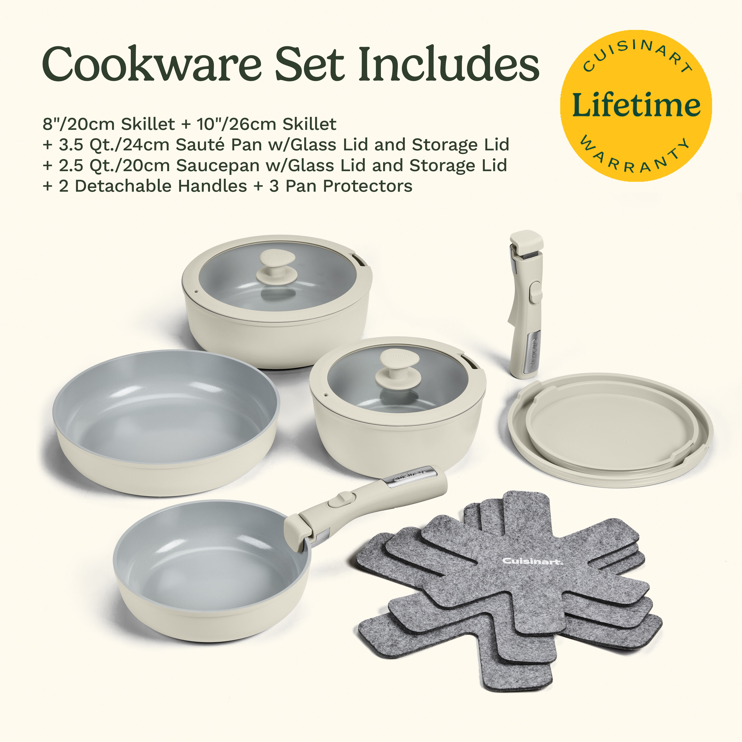 13-Piece Non-Stick Detachable Handle Cookware Set with 5-in-1 Cooking System - Image 7