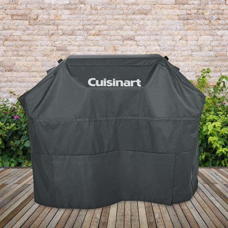 Heavy-Duty Grey BBQ Cover 60" x 24" x 46" — Lock