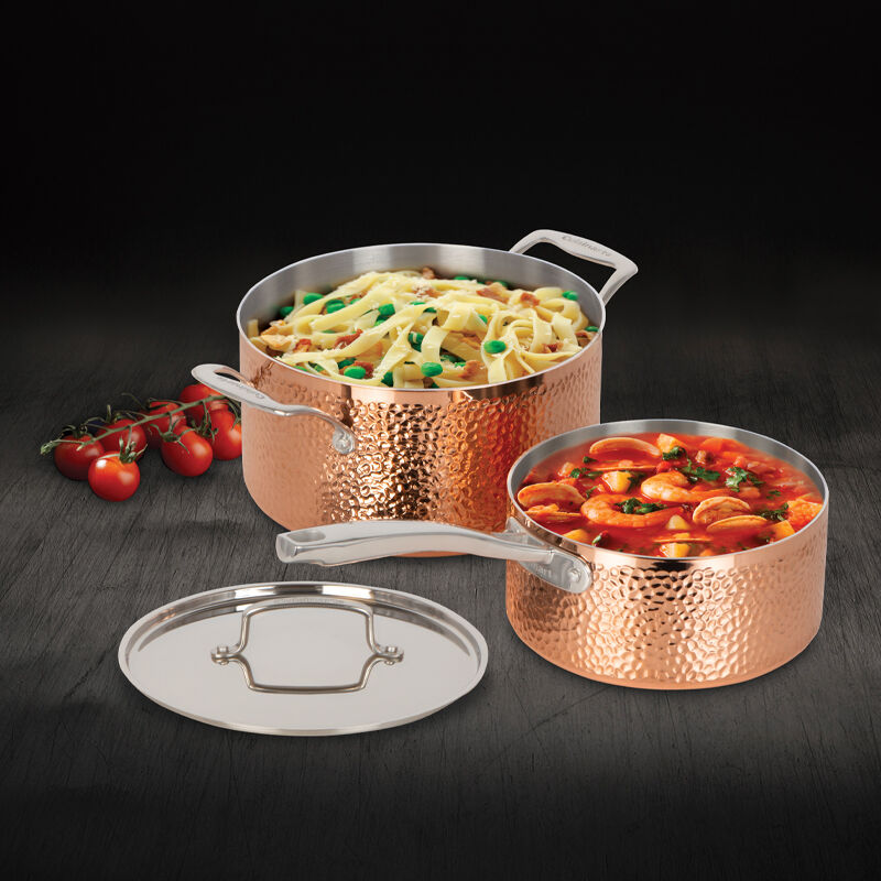 8-Piece Copper Hand Hammered Stainless Steel Cookware Set - Image 6