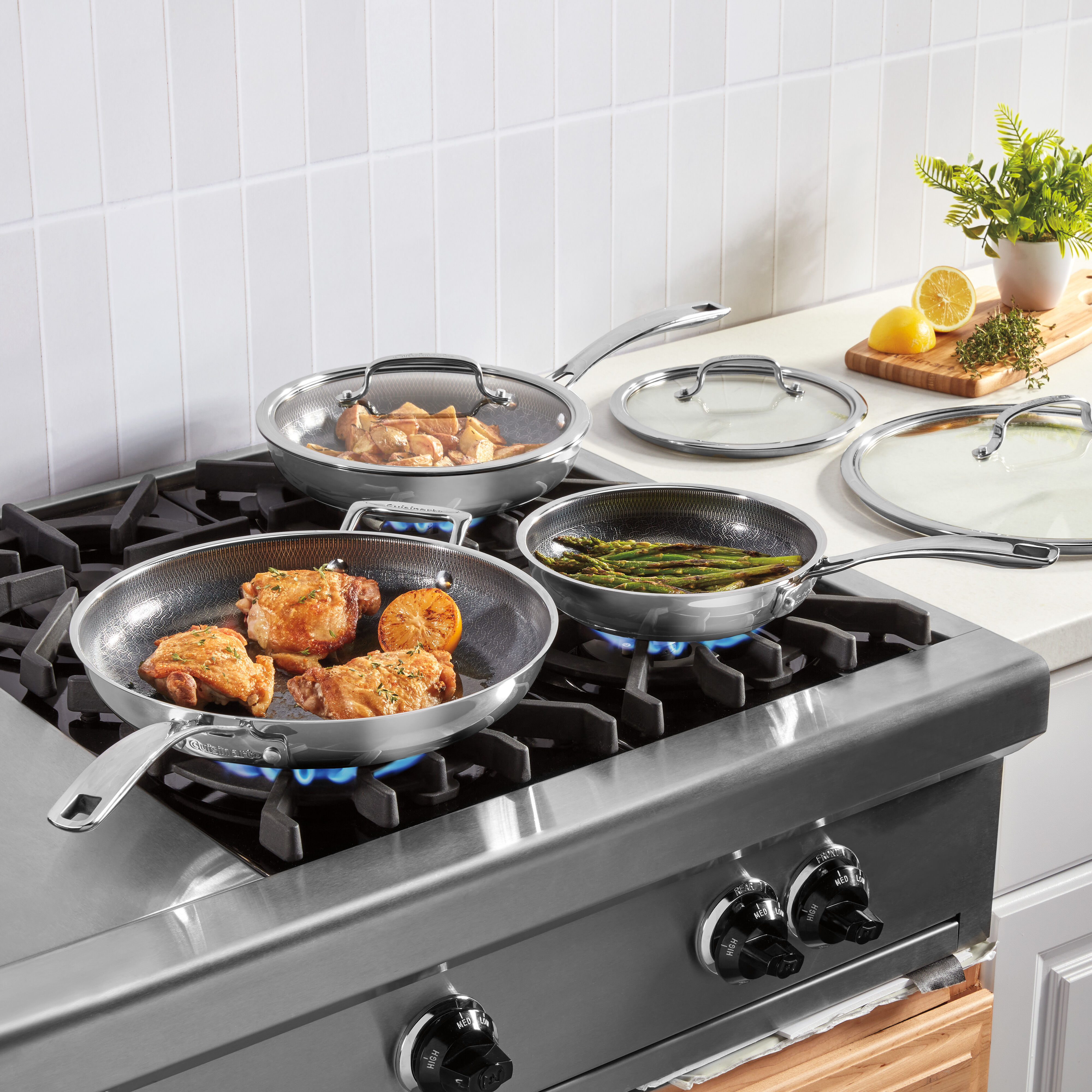 6-Piece FusionPlus Nonstick Stainless Skillet Set - Image 2