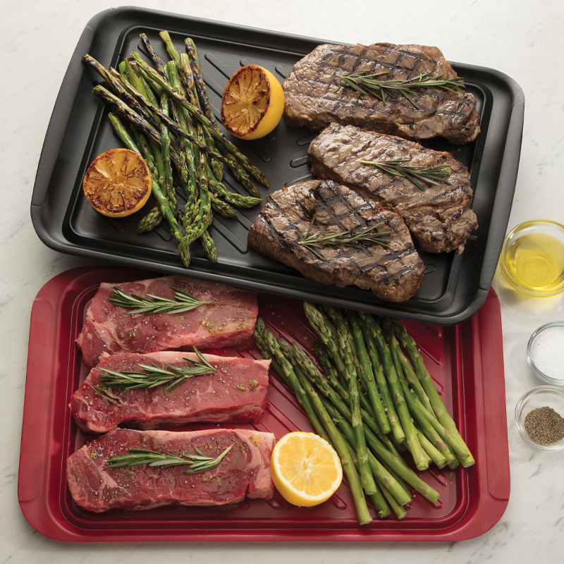 Black & Red) – 2-Pack Grilling Prep & Serve Trays (17" x 10.5" - Image 6