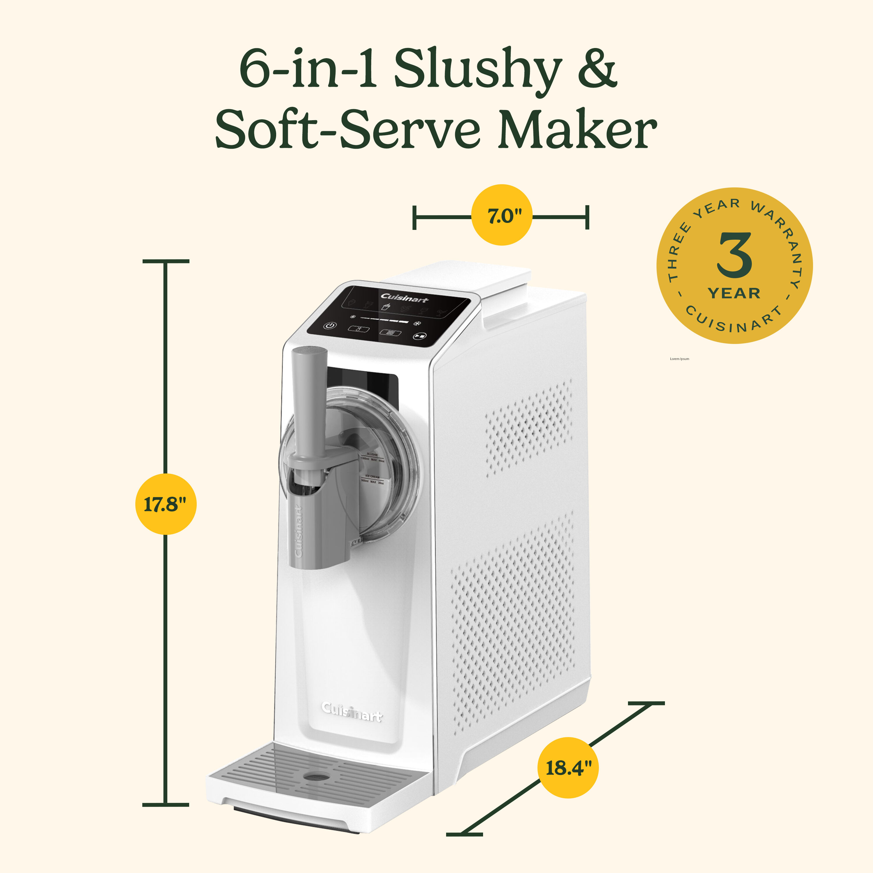 Cuisinart 6-in-1 Slushy & Soft-Serve Maker — Cream - Image 7