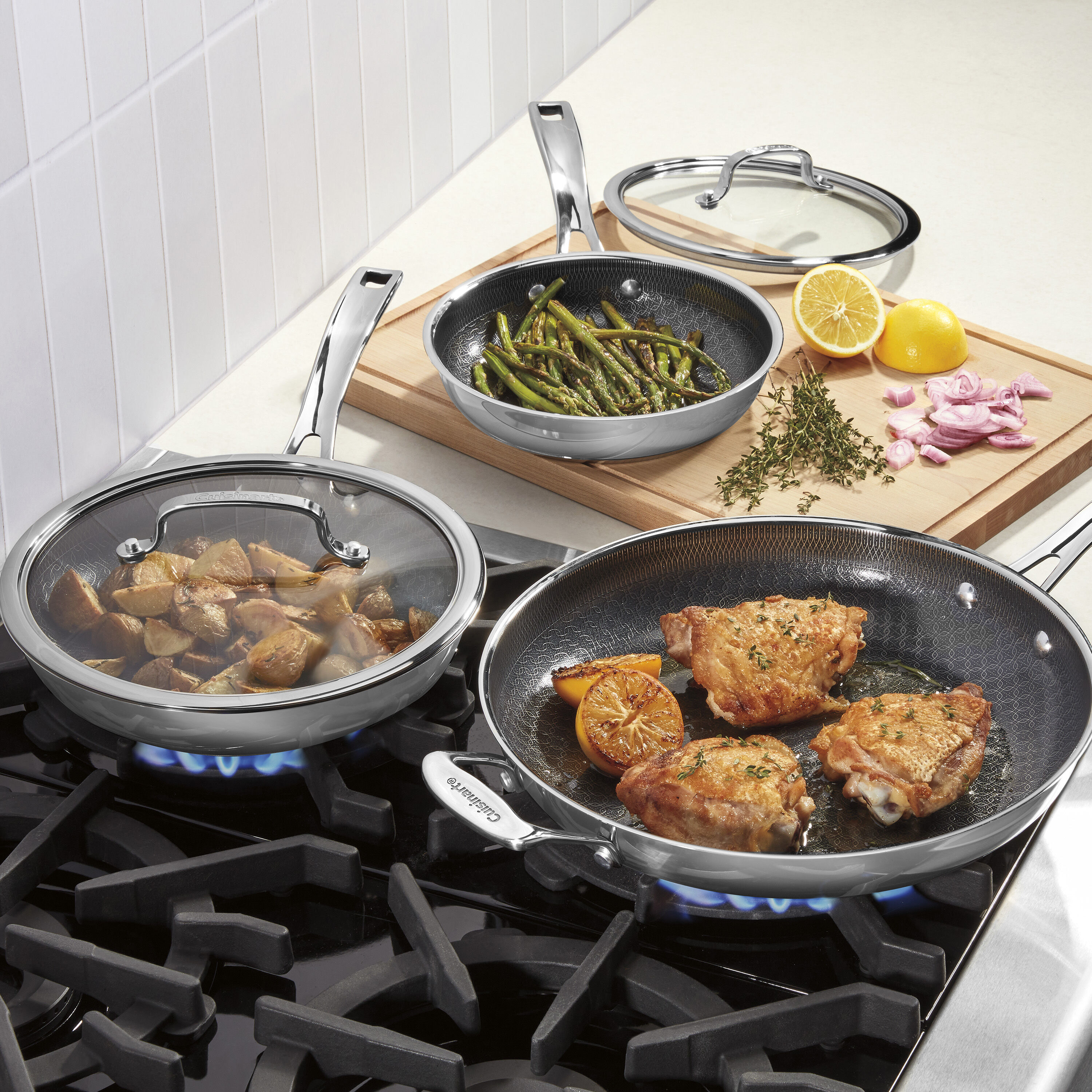 6-Piece FusionPlus Nonstick Stainless Skillet Set